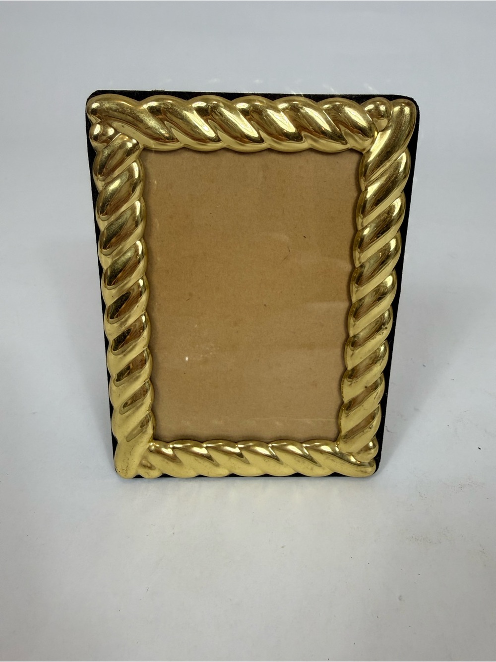 Gold Twisted Rope Photo Frame - Home Accents VTG Holds 4 X 3” Photo